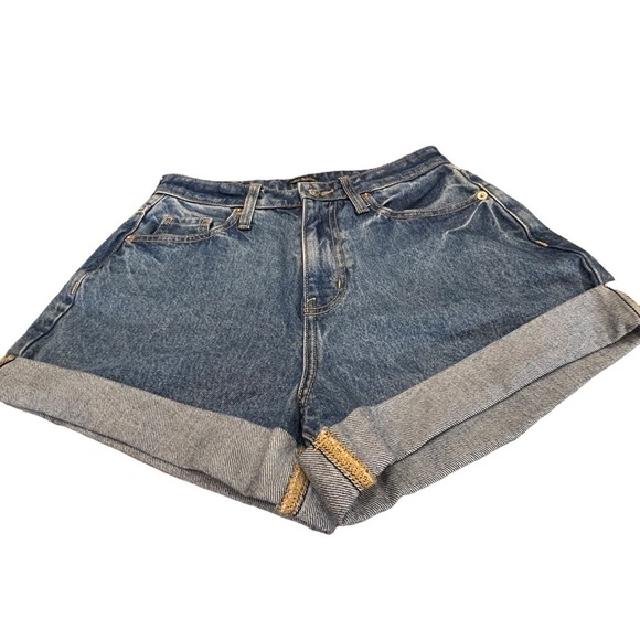 WILD FABLE Highest Rise Mom Shorts, HAPPY Stitched on Back Pocket, Boho Festival - Picture 12 of 13